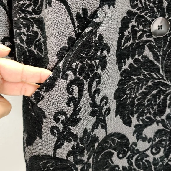 Soft Surroundings Coat Black Chenille Damask PS